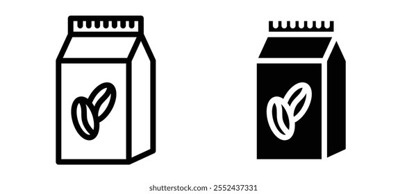Coffee paper bag liner icon vector set.