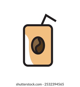 Coffee paper box cup simple icon vector design illustration, coffee cup in market store vector design, isolated on white background, editable design. 