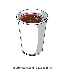 coffee in a paper cup art vector illustration