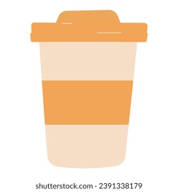 coffee paper cup eco recyclable plastic icon element colored vector illustration