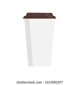 Coffee in paper Cup  flat isolated on white background