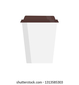 Coffee in paper Cup  flat isolated on white background