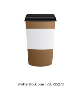 coffee paper cup icon in flat design