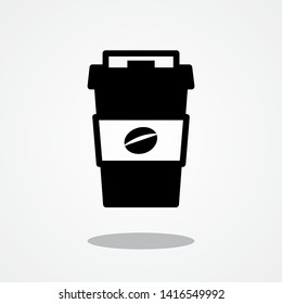 Coffee Paper Cup Icon with Gray Shadow