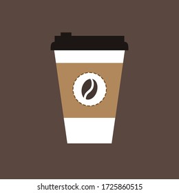 Coffee Paper Cup Icon Take Away Mockup Template. Vector Illustration. Decorative Design for Caffeteria, Coffee Shops