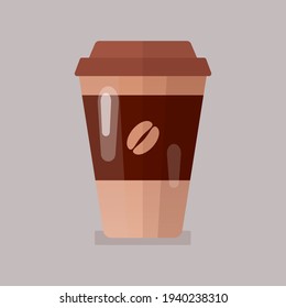 Kaffee in Papiertasse Symbol, Vektorgrafik. 