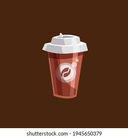 Coffee Paper Cup Icon. Vector Illustration