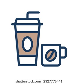 Coffee paper cup icon. Vector illustration