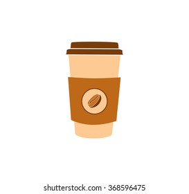 Coffee Paper Cup Icon. Vector Illustration