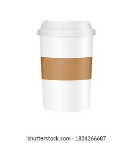 Coffee paper cup isolated on white