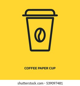 Coffee paper cup line icon graphic design concept. Editable element, can be used as logotype, icon, template in web and print.