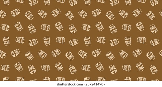 coffee paper cup pattern background. cafe pattern background. Take away coffee cup pattern background. paper coffee cups background.