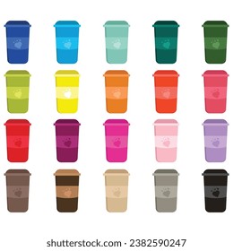 Coffee Paper Cup Set Clipart