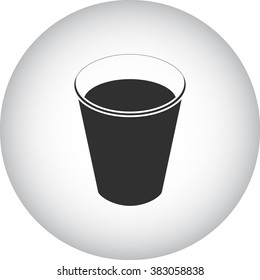 Coffee paper cup tea simple icon  on round background