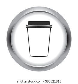 Coffee paper cup tea simple icon  on round background