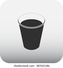 Coffee paper cup tea simple icon  on square background