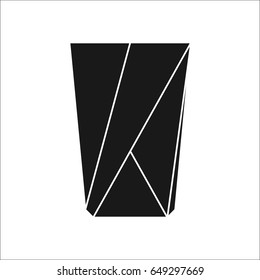 Coffee paper cup tea symbol polygon silhouette icon on background