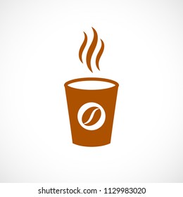 Coffee paper cup vector icon illustration isolated on white background