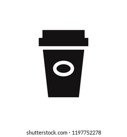 Coffee paper cup vector icon