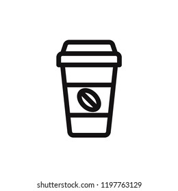 Coffee paper cup vector icon