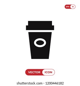 Coffee paper cup vector icon