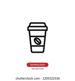 Coffee paper cup vector icon