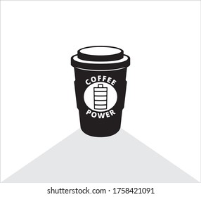 coffee paper cup vector icon logo illustration design for banner coffee store shop