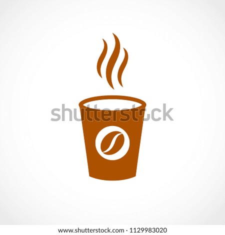 Coffee paper cup vector icon illustration isolated on white background