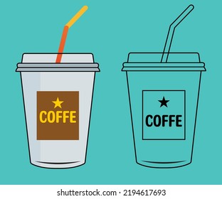 Coffee paper cup vector illustration. coffee paper cup template.