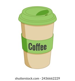 Coffee paper cup. Vector illustration isolated on white background