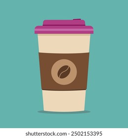 Coffee paper cup vector illustration.