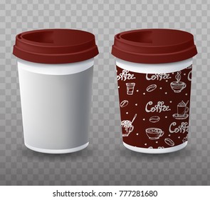 coffee in paper cups , transparent background , vector, Macap