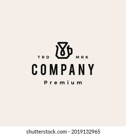 coffee paper filter dripper hipster vintage logo vector icon illustration