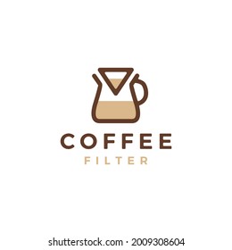 coffee paper filter dripper logo vector icon illustration