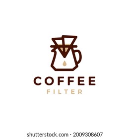 coffee paper filter dripper logo vector icon illustration