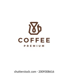 ilustración del icono del vector del logotipo del filtro de papel café