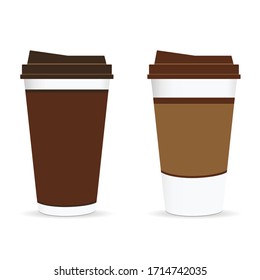 coffee paper glass two set illustration