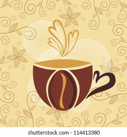 Coffee pattern background cup vector illustration