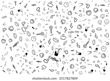 coffee pattern background for fabric prints, paper prints, poster designs, screens, wrapping paper, banner backgrounds, etc	