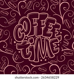 ilustração do projeto da imagem de fundo do padrão do café