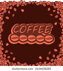 ilustração do projeto da imagem de fundo do padrão do café