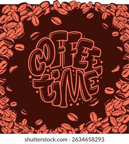 coffee pattern background image design illustration
