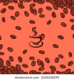 coffee pattern background image design illustration