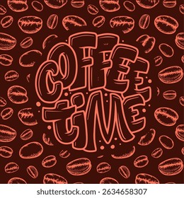 coffee pattern background image design illustration