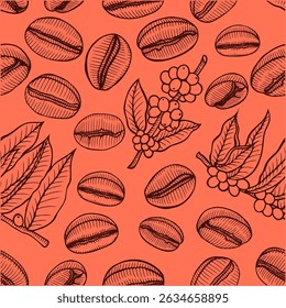 coffee pattern background image design illustration