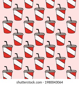 Coffee Pattern Background. Social Media Post. Vector Illustration.