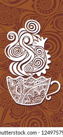 Coffee pattern background vector illustration