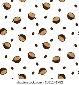 Coffee pattern. Coffee beans. Pattern for package, menu