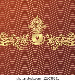 Coffee pattern cup background illustration
