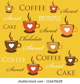 coffee pattern design. vector illustration